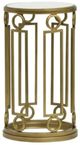 Magnussen Home® Lorena Glass Top Round Accent Table with Burnished Brass Base-0
