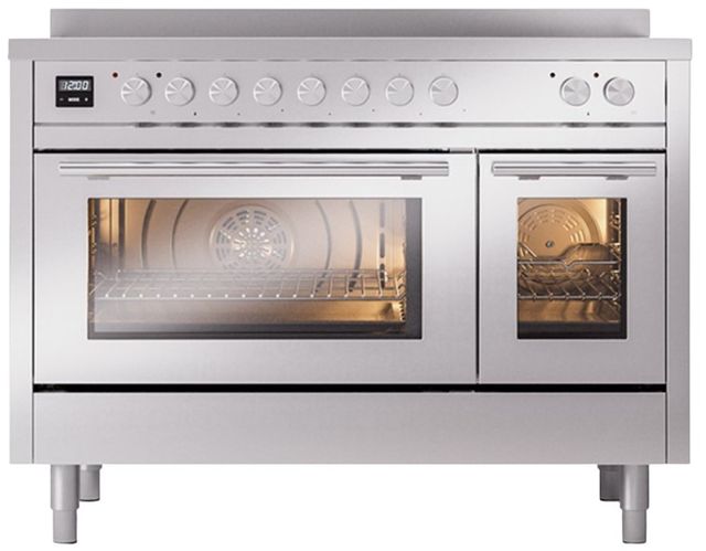 Ilve® Professional Plus II 48" White Pro Style Induction Range-0
