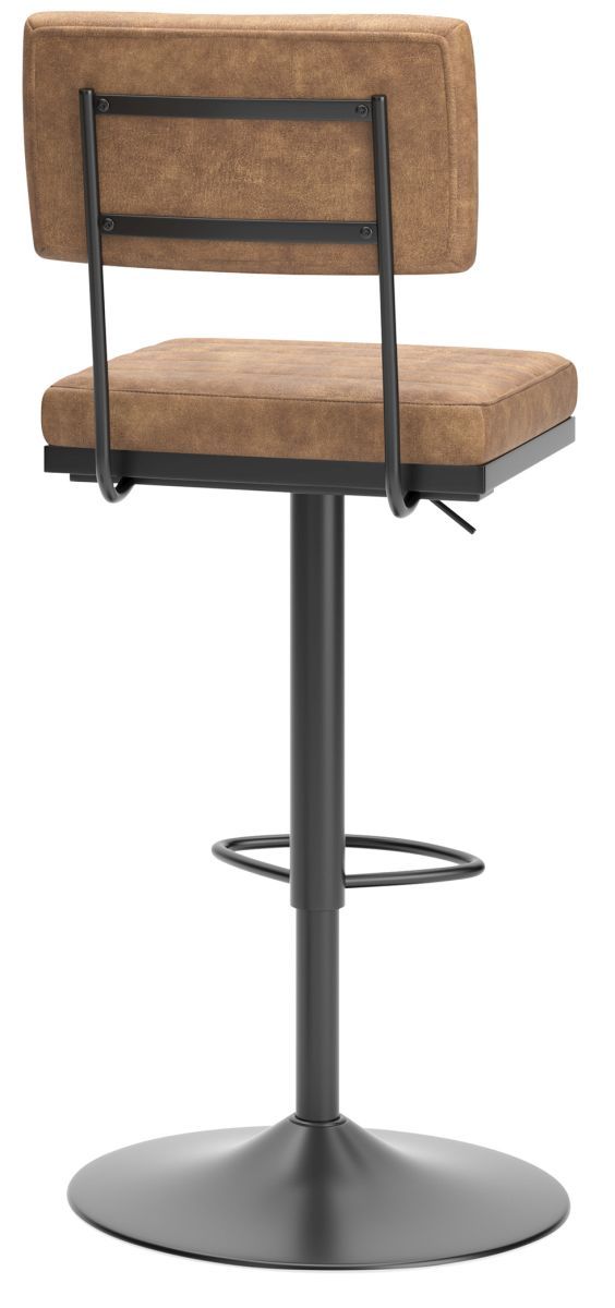 Signature Design by Ashley® Strumford Black/Brown Tall Swivel Bar Stool-1