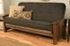 Kodiak Furniture Washington Linen Charcoal/Rustic Walnut Full Futon with Mattress-1