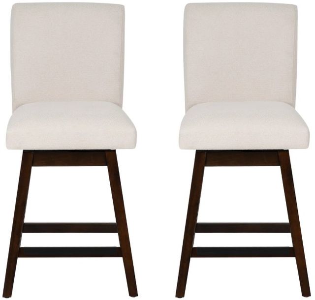 Linon Cohen 2-Piece Natural Upholstered Counter Stool Set-2