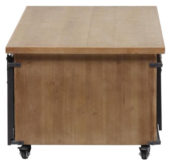 Deco Marche Brown Coffee Table with Black Base-2