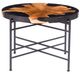 A & B Home Brown Round Coffee Table with Black Frame-1