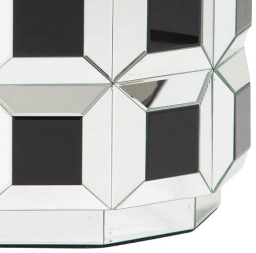 Michael Amini® Montreal™ Mirrored End Table with Black/Mirrored Base-2