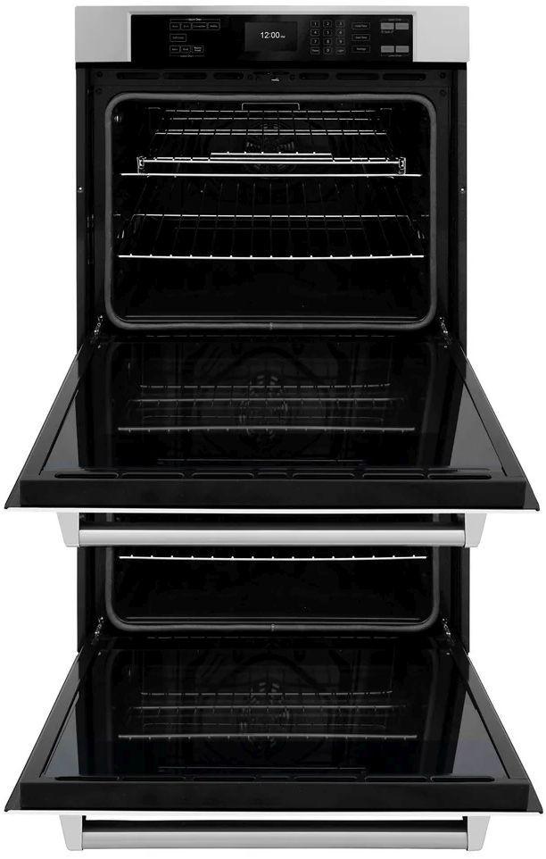 ZLINE Professional 30" Stainless Steel Double Electric Wall Oven with White Matte Doors-2