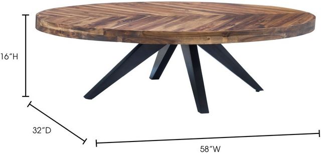 Moe's Home Collection Parq Amber Oval Coffee Table with Black Metal Base-6
