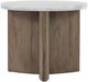 Four Hands Toli Italian White End Table with Rustic Gray Base-1