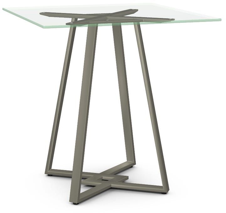 Amisco Customizable Dirk Clear Glass Square Counter Height Table