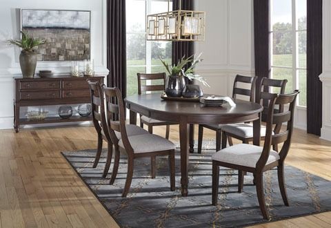 Signature Design by Ashley® Adinton 7-Piece Reddish Brown Dining Table Set-3