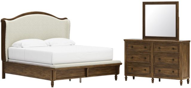 Benchcraft® Sturlayne 3-Piece Brown King Upholstered Panel Bedroom Set-0