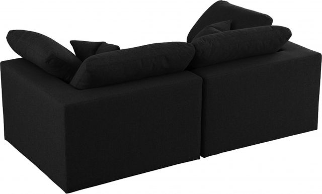 Meridian Furniture Serene Black Linen Fabric Deluxe Cloud Modular Sofa-1