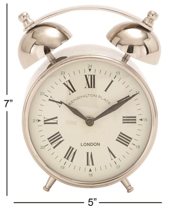 Deco Marche Silver Bell Style Clock-3