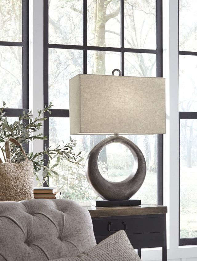 Signature Design by Ashley® Saria Antique Silver Table Lamp-3