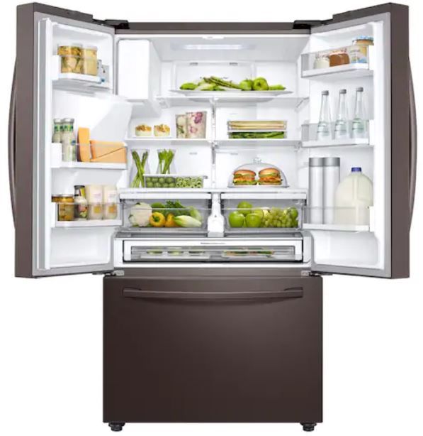 Samsung 22.6 Cu. Ft. Fingerprint Resistant Tuscan Stainless Steel French Door Counter Depth Refrigerator-2