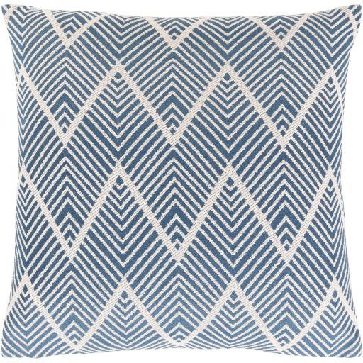 Surya Kanga Dark Blue 20"x20" Toss Pillow with Down Insert-0