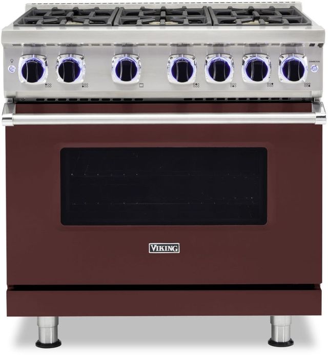 Viking® 7 Series 36" Kalamata Red Pro Style Natural Gas Range-0