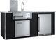 XO Pro-Grade Luxury Designer  83" Black Pre-Assembled Outdoor Kitchen Bar Island-1