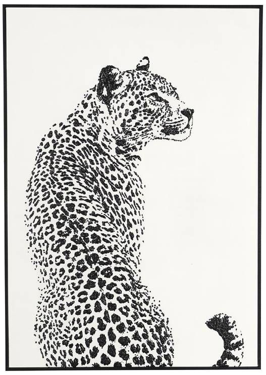 Deco Marche White Canvas Leopard Framed Wall Art-0