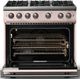 Viking® 5 Series 36" Blush Pro Style Gas (NG) Range with Polished Chrome Trim-1