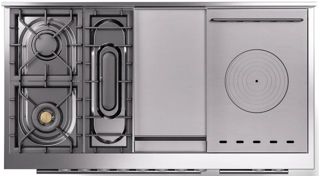 Ilve® Professional Plus II 48" Glossy Black Pro Style Dual Fuel Range-2