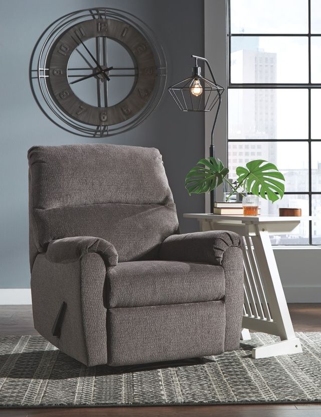 Signature Design by Ashley® Nerviano Gray Zero Wall Manual Recliner-3