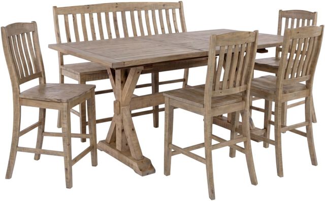 Jofran Inc. Carlyle Crossing 6-Piece Brown Counter Dining Set-0