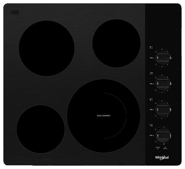 Whirlpool® 24" Black Electric Cooktop-0