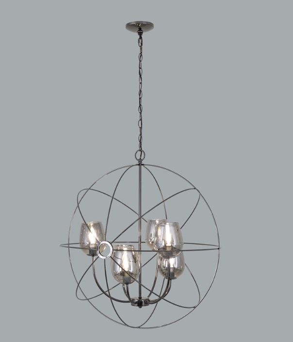 YHD Black Chrome 6-Light Chandelier-1