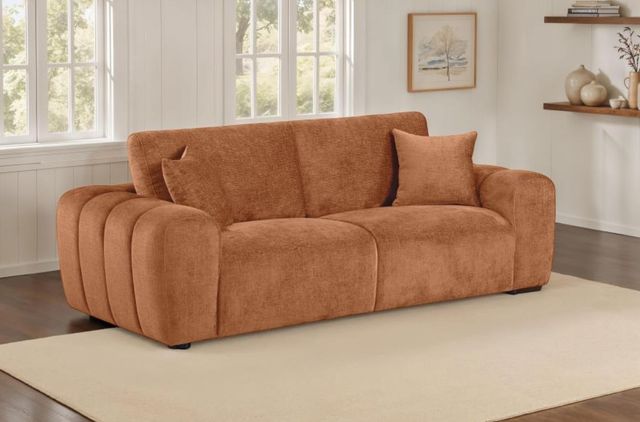 Coaster®  Burnett Burnt Orange Upholstered Wide Arm Sofa-1