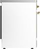 Ilve® Majestic III 30" White Pro Style Induction Range with Triple Glass Door and Brass Trim-4