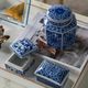 A & B Home 3-Piece Blue/White Decorative Box Set-5