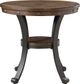 Powell® Franklin Rustic Umber Side Table with Black Base-3