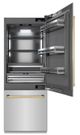 ZLINE Autograph Edition 30 in. 16.1 Cu. Ft. Stainless Steel Built In Bottom Freezer Refrigerator with Polished Gold Accents-2