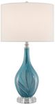 Currey & Company Lupo Aqua Blue/Off-White Table Lamp-0