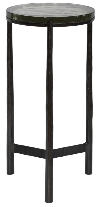Uttermost® Eternity Glass Top Accent Table with Dark Gunmetal Base-3