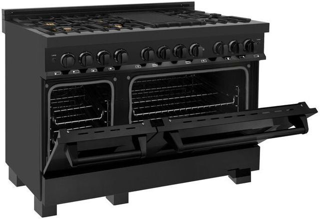ZLINE 48" Black Stainless Steel Pro Style Dual Fuel Range-3