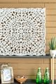A & B Home 2-Piece White Carved Out Wood Panel Set-3