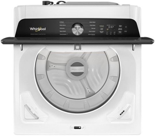 Whirlpool® 5.3 Cu. Ft. White Smart Impeller Top Load Washer with Removable Agitator-1