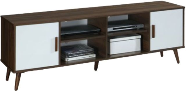 Milton Greens Stars 71" Dark Walnut/White TV Stand-0