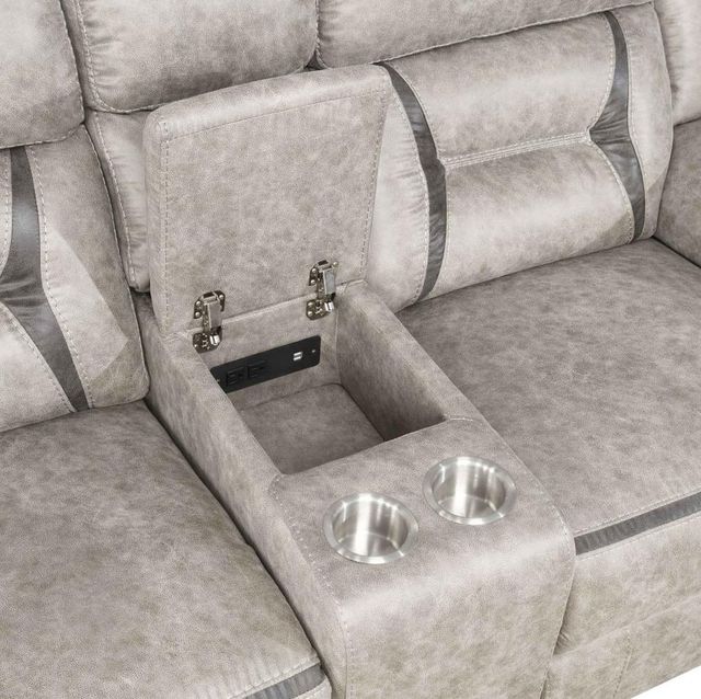 Coaster® Greer Taupe Reclining Upholstered Tufted Back Glider Loveseat-2