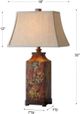 Uttermost® Colorful Flowers Burnished Walnut Table Lamp-2