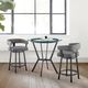 Armen Living Naomi and Lorin 3-Piece Black/Clear/Gray Counter Dining Set-1