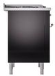 Ilve® Nostalgie II Noblesse 36'' Glossy Black Pro Style Dual Fuel Range with Copper Trim-2