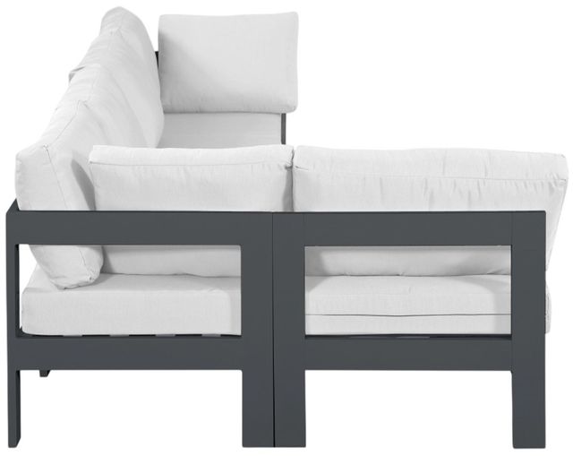 Meridian Furniture Nizuc 5-Piece Dark Gray/White Aluminum/Fabric 120" Outdoor Patio Modular Sectional-3