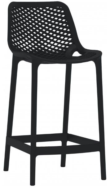 Meridian Furniture Mykonos 4-Piece Black Polypropylene Plastic Outdoor Patio Stool Set-0