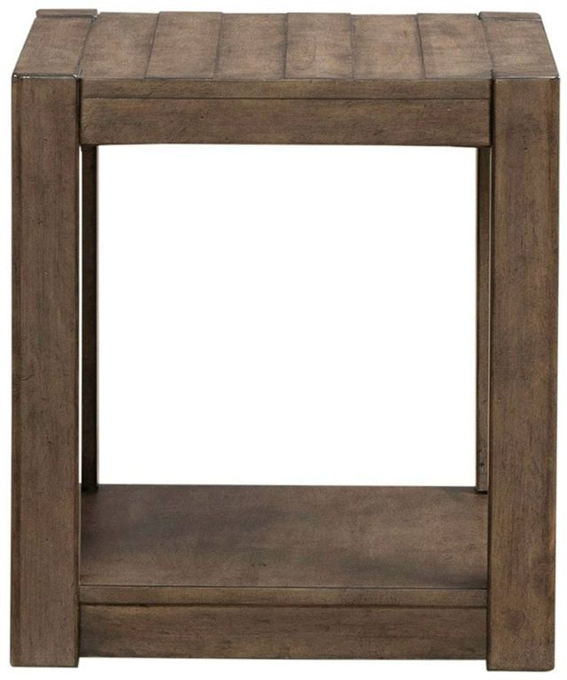 Liberty Furniture Broadmore Cobblestone Brown Square Chairside Table-2