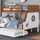 Furniture of America® Nautia Oak/White Full/Twin Bunk Bed with Trundle-1