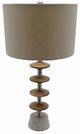 A & B Home Beige Wood Pebble Table Lamp-0