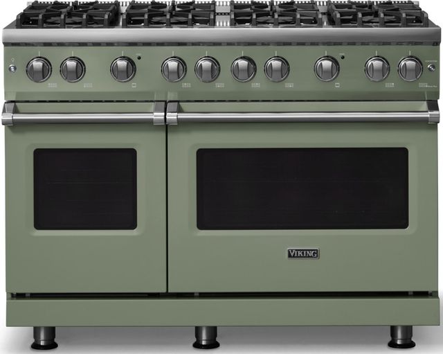 Viking® 5 Series 48" Eucalyptus Pro Style Gas (NG) Range with Polished Chrome Trim-0