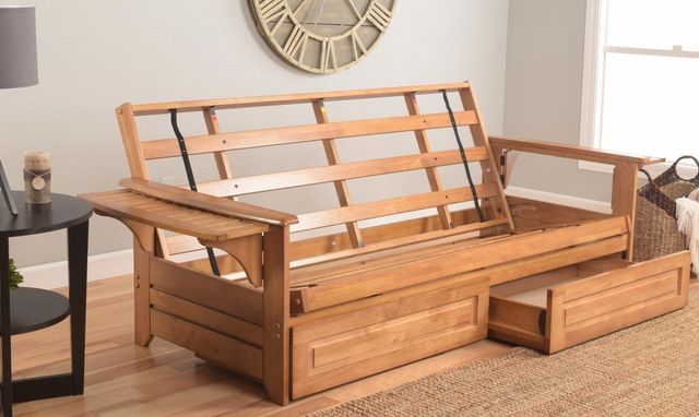 Kodiak Furniture Phoenix Marmont Mocha/Butternut Full Storage Futon with Mattress-3